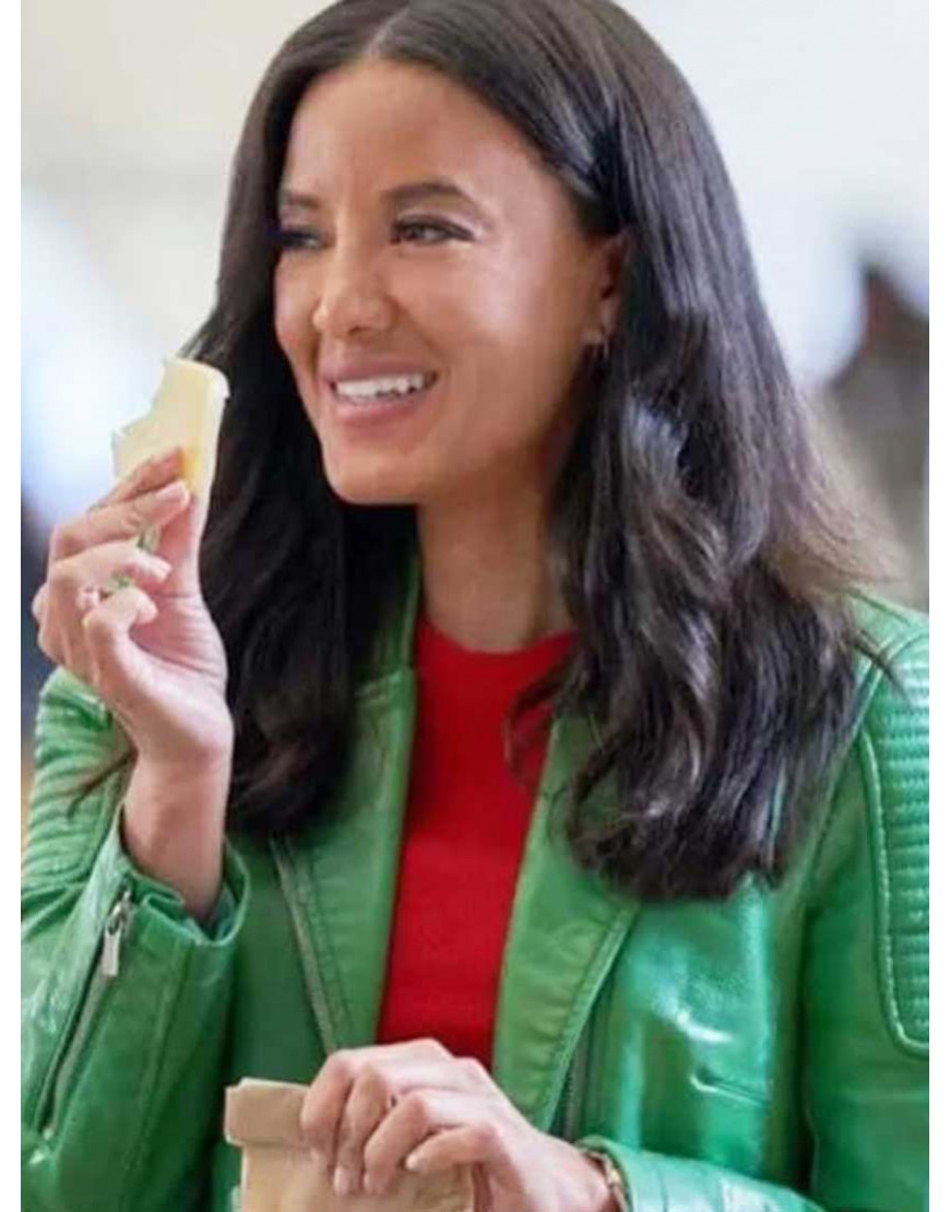 Heather Hemmens a Pinch of Portugal Anna Green Leather Jacket Heather Hemmens a Pinch of Portugal Anna Green Leather Jacket